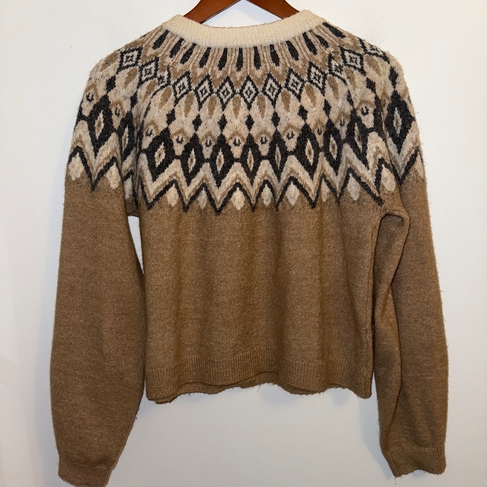 H&M Women’s Fair Isle Jacquard-Knit Cardigan, sz M - Picture 8 of 15